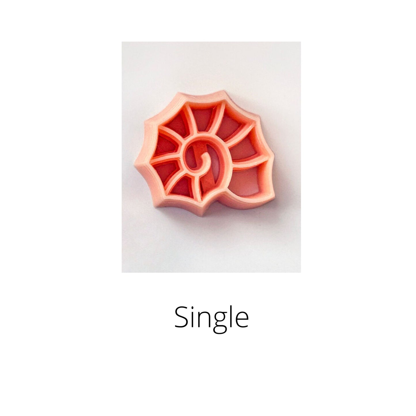 Spiral seashell clay cutter. Single cutter. For polymer clay shell coastal crafts