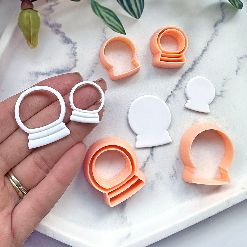 Snowglobe Polymer Clay Cutter | Snow Globe Duo Set of Two -