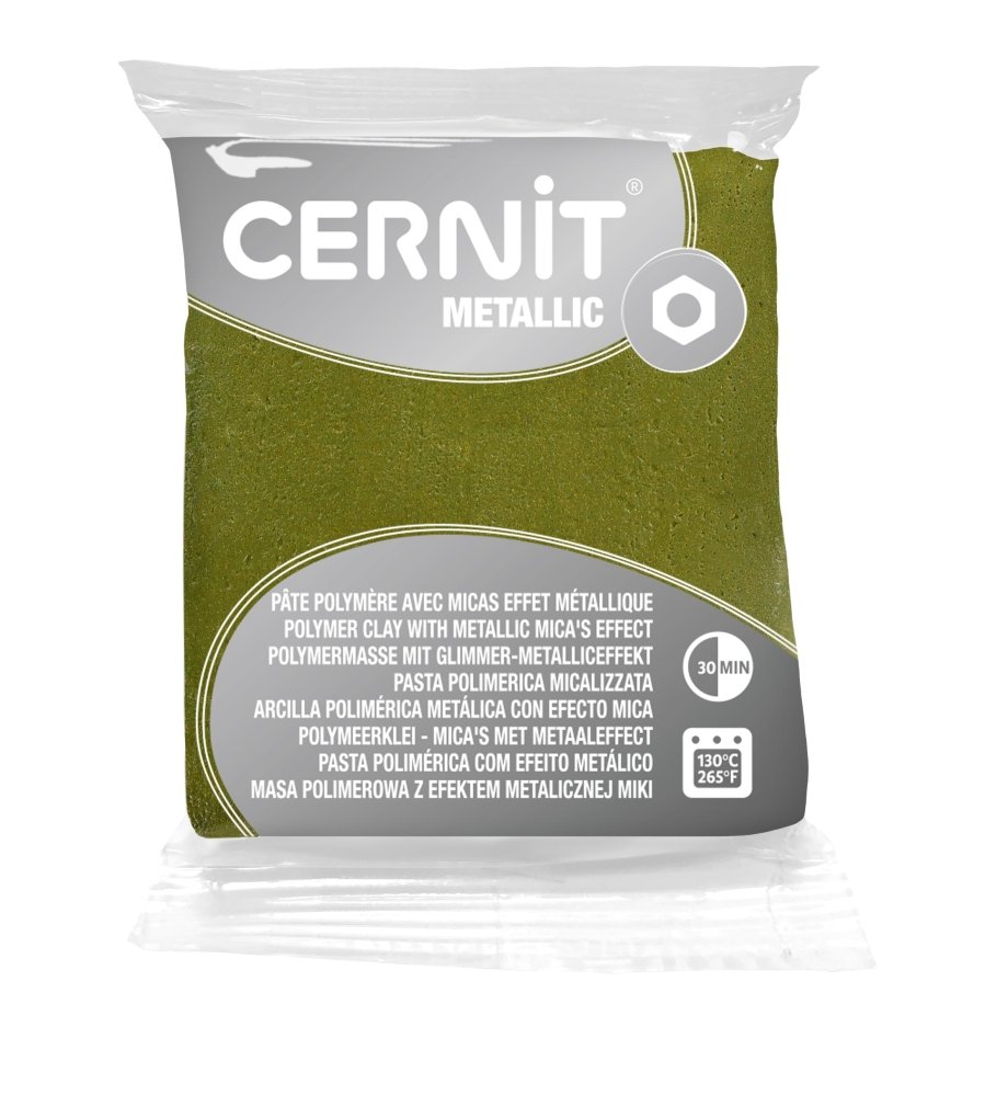 Cernit Polymer Clay 56g | Metallic - 051 Green Gold -
