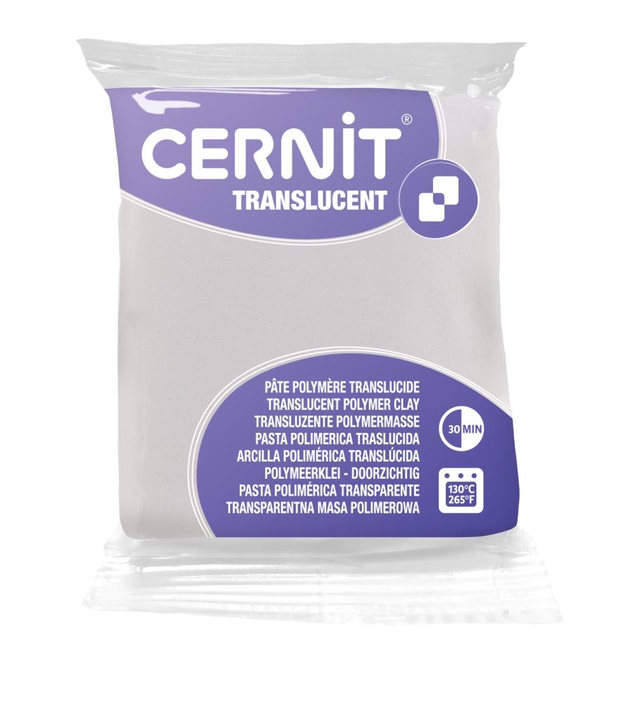 Cernit Polymer Clay 56g | Translucent - 010 Glitter White -