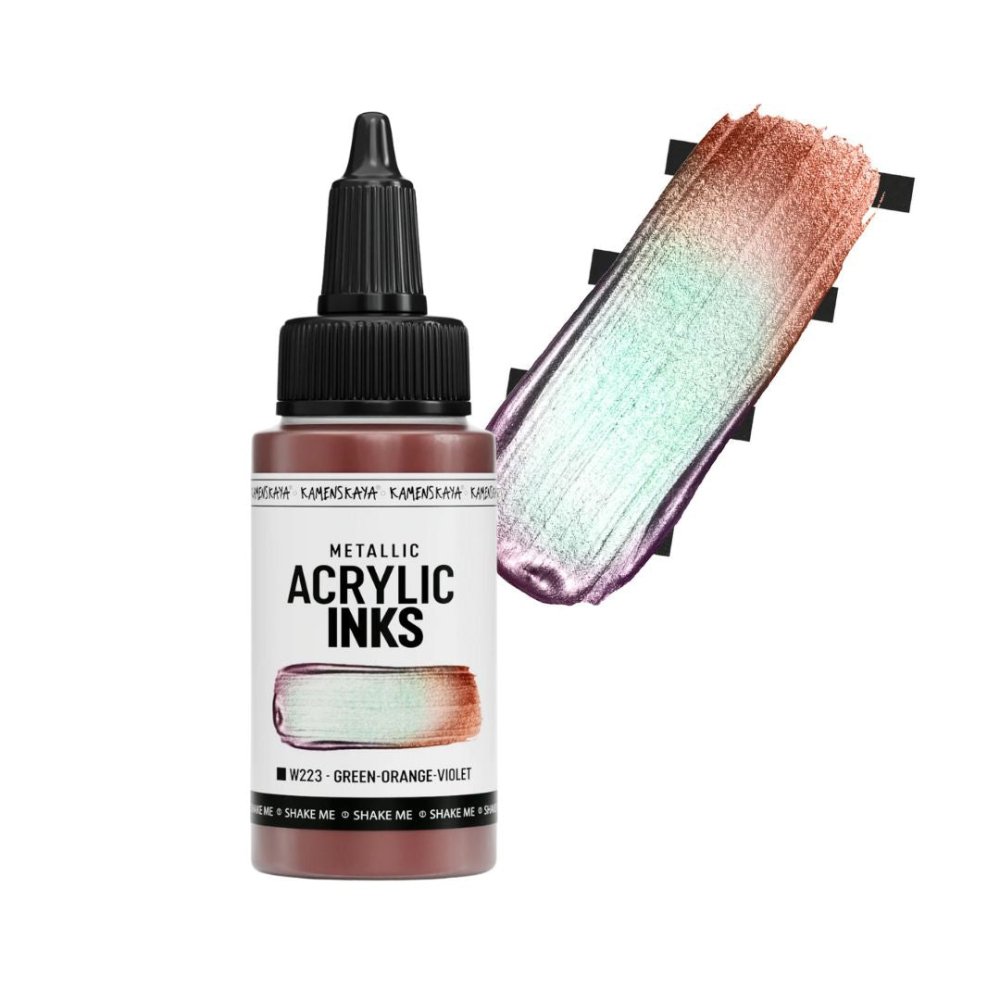 Kamenskaya Acrylic Ink 30ml | Chameleon Green - Orange - Violet -