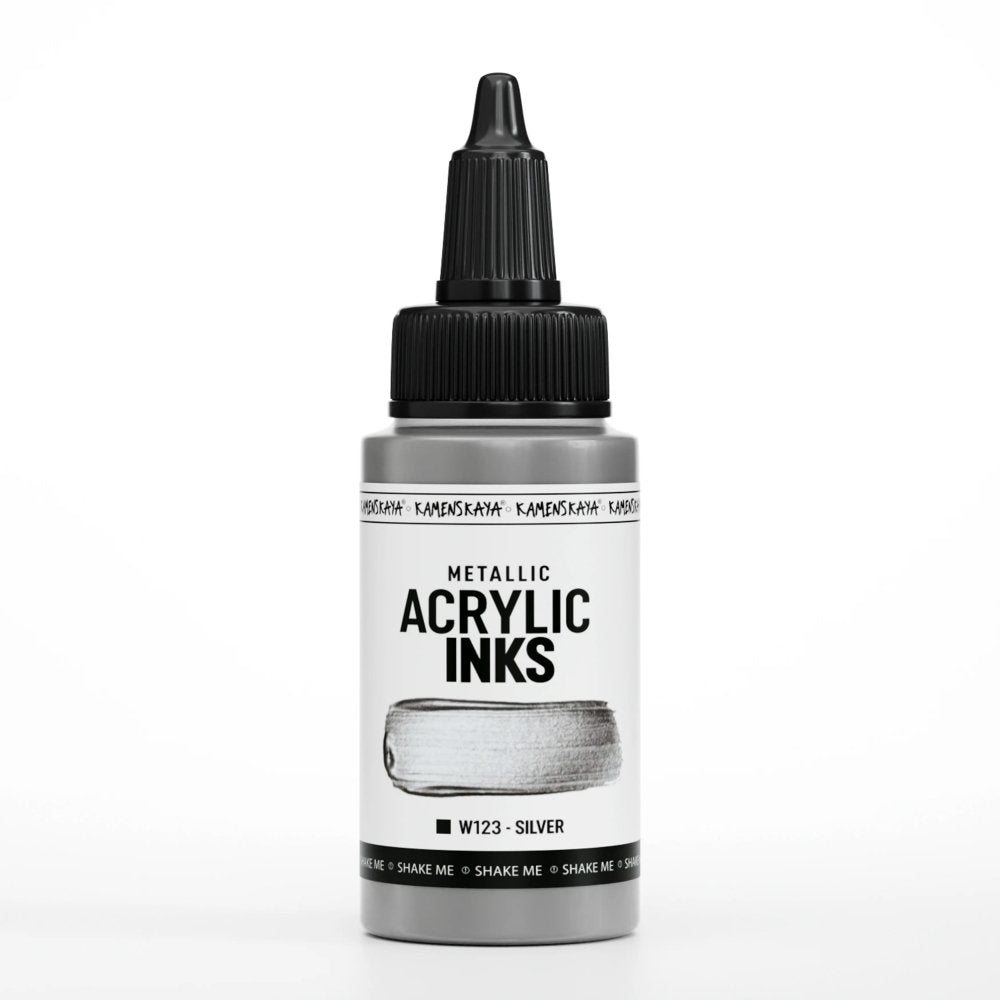 Kamenskaya Acrylic Ink 30ml | Metallic Silver -
