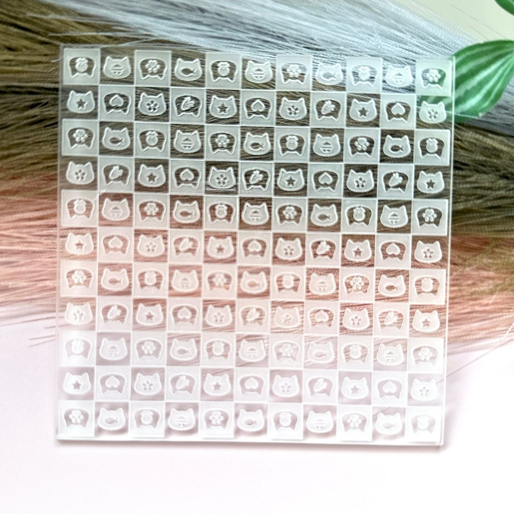 Kitten Check Acrylic Texture Stamp -