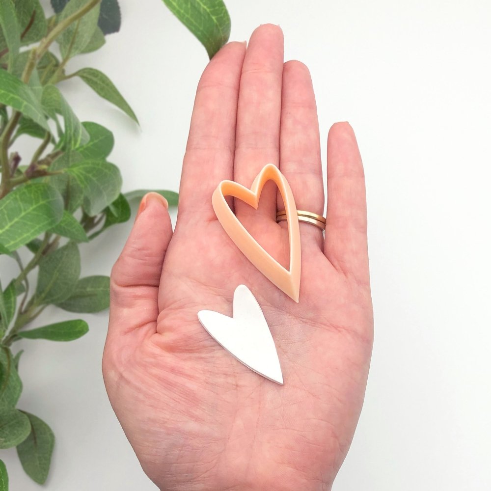 Long Skinny Heart Polymer Clay Cutter -