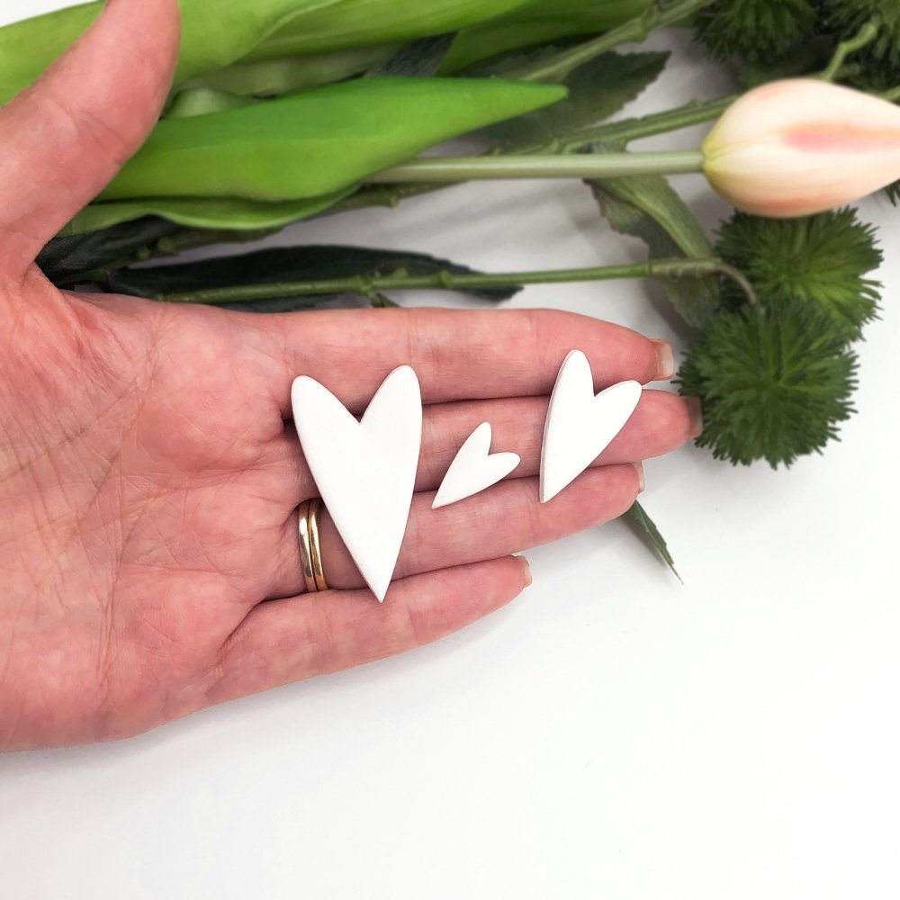 Long Skinny Heart Polymer Clay Cutter -