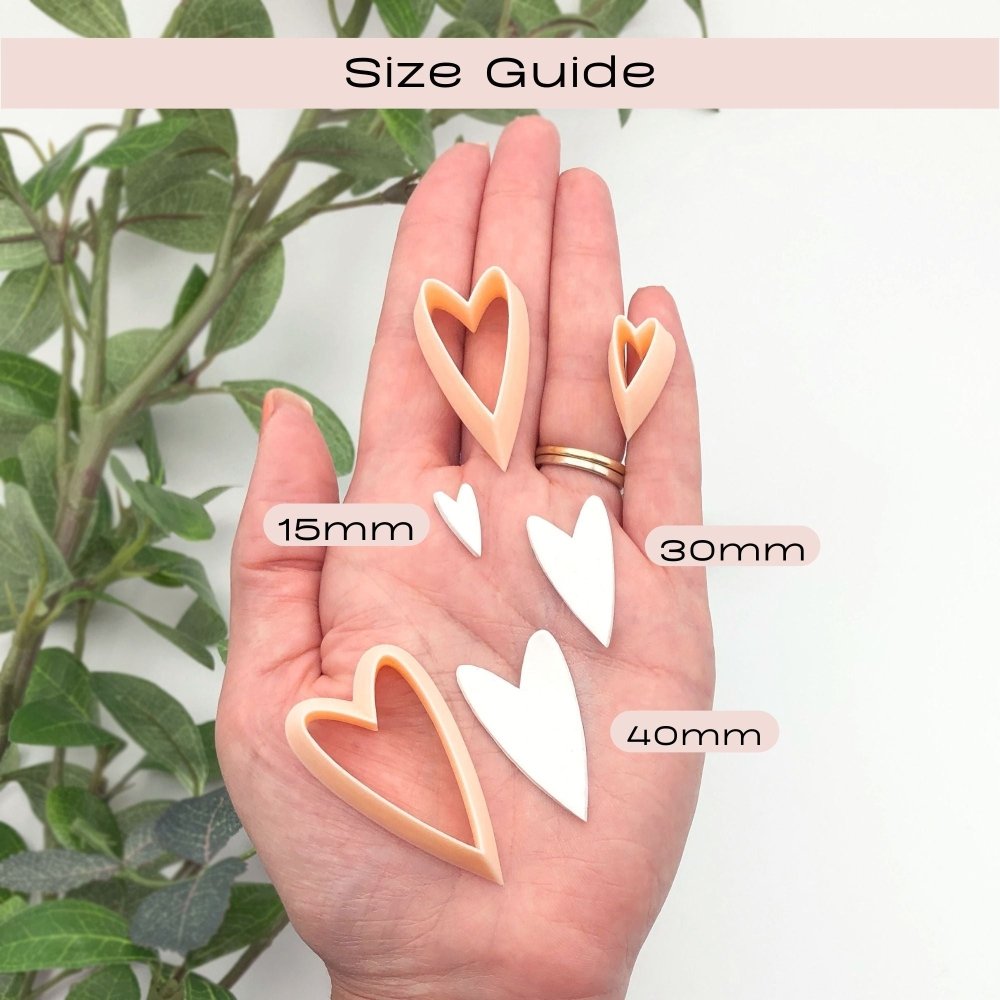 Long Skinny Heart Polymer Clay Cutter -