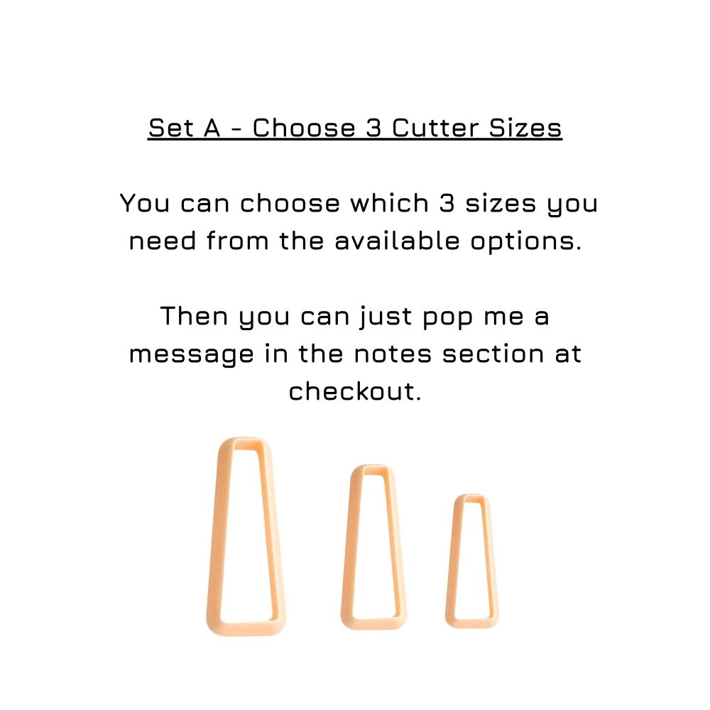 Long Slim Tapered Rectangle Clay Cutter -