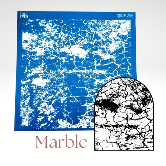 Marble Silkscreen Stencil | Marbled Effect Cracked Pattern -