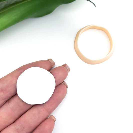 Organic Circle Clay Cutter | Misshapen Round Pebble Shape -