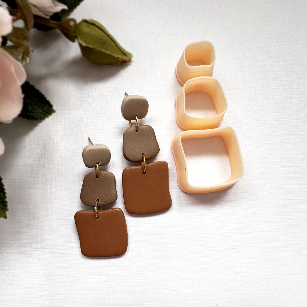 Organic Squares Clay Cutter Set -