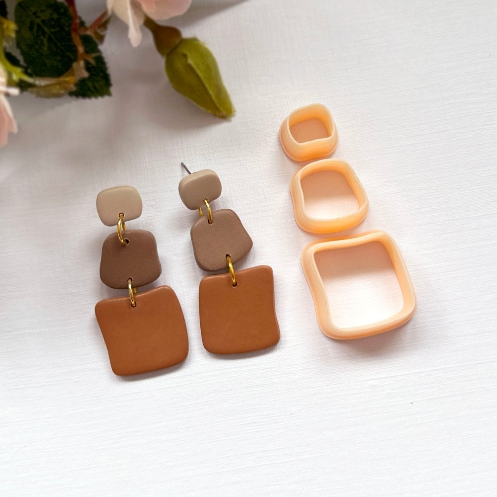 Organic Squares Clay Cutter Set -