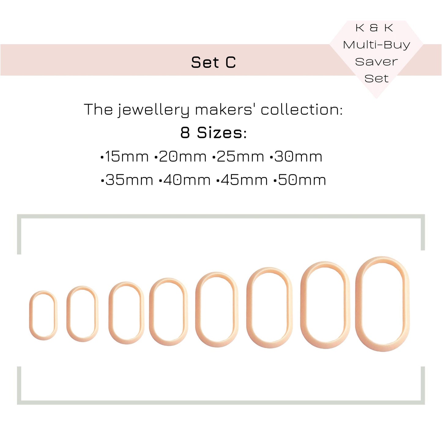 Oval Pill Shape Polymer Clay Cutter -