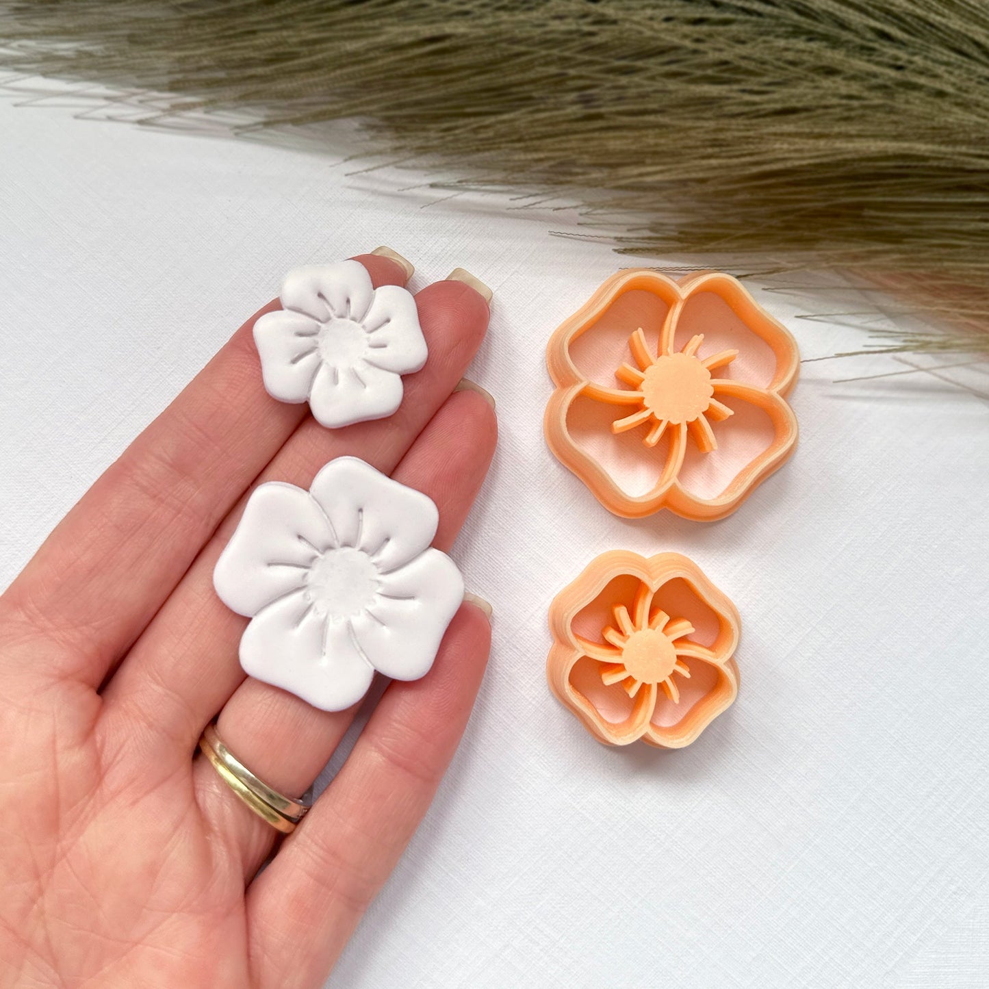 Poppy flower clay cutter perfect for polymer clay earring makers