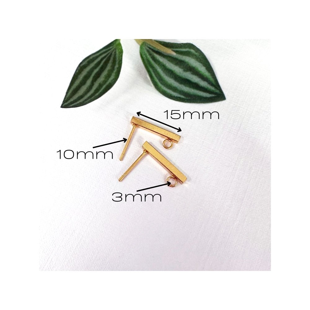Rectangle Bar Earring Stud Posts | Gold Findings -