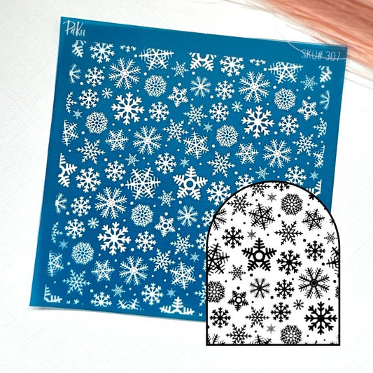 Snowflakes Silkscreen Stencil -