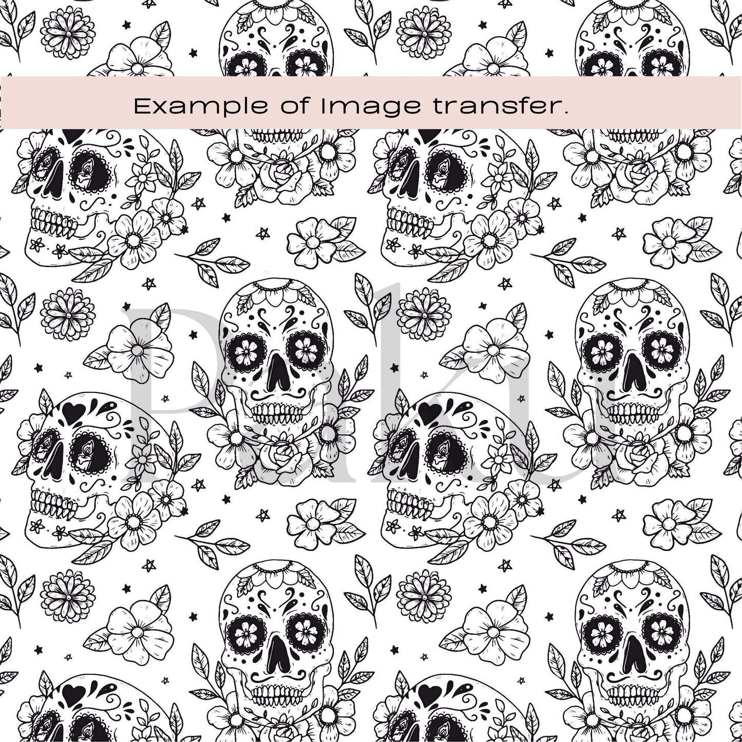 sugar skull silkscreen stancil for polymer clay