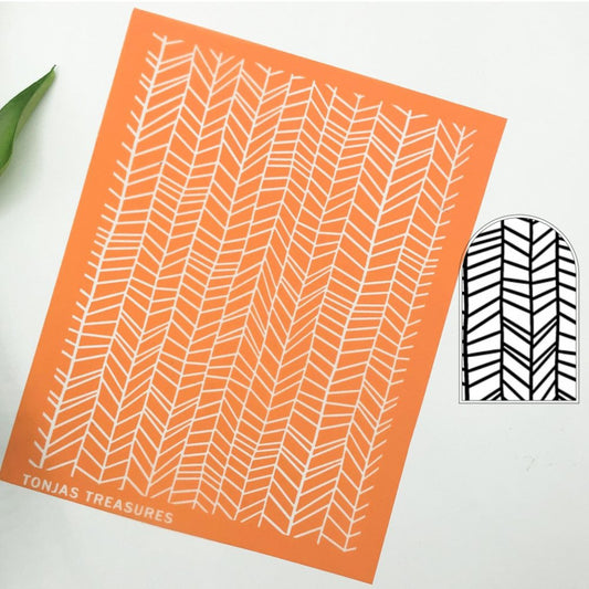 Abstract Herringbone Silkscreen Stencil | Chevron -
