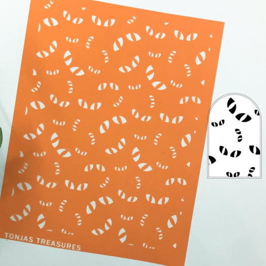 Always Watching Eyes Silkscreen | Halloween | Polymer Clay Stencil -
