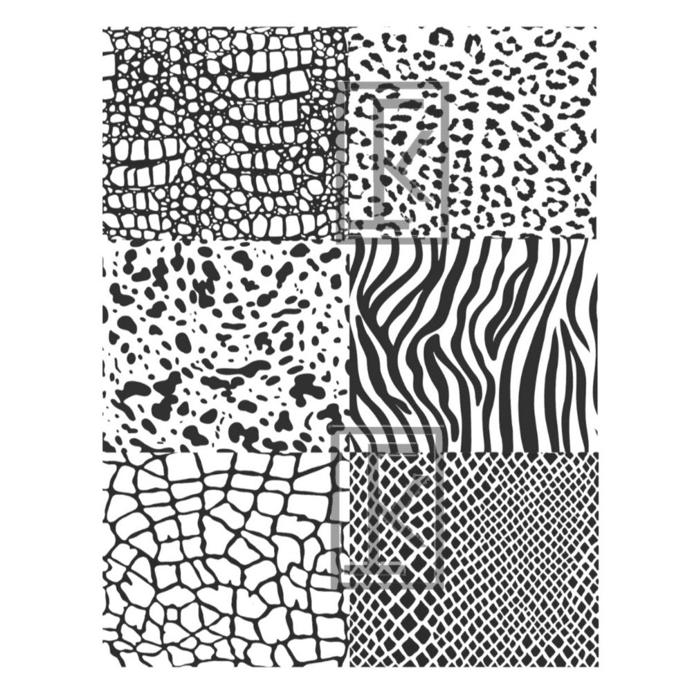 Animal Print Sampler Silkscreen | Zebra, Leopard, Snake, Giraffe, Croc. -