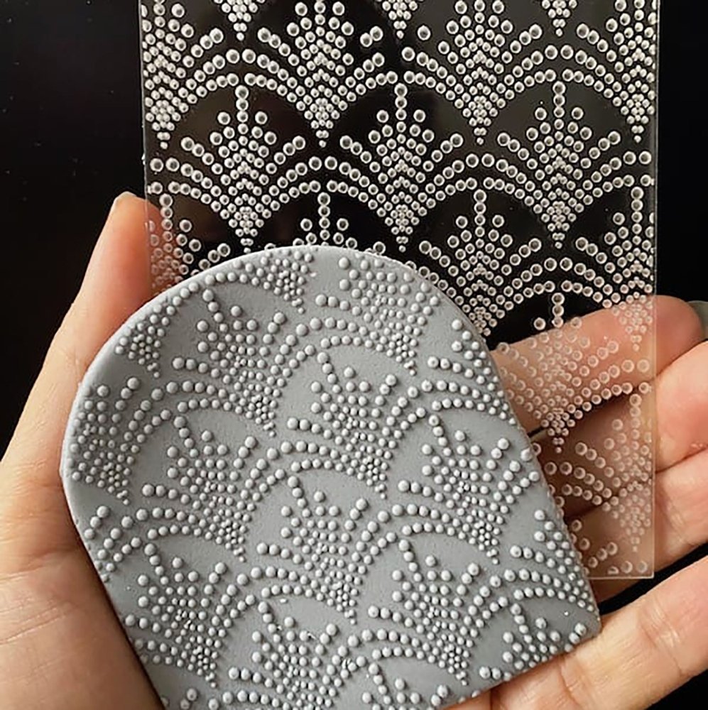 Art Deco Spray Texture Stamp | Clear Acrylic Embossing Plate -