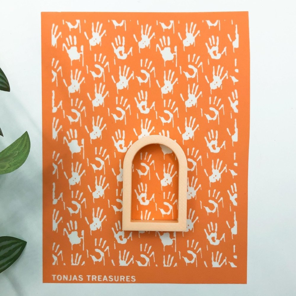 Bloody Hands Silkscreen | Halloween Blood Handprints | Polymer Clay -