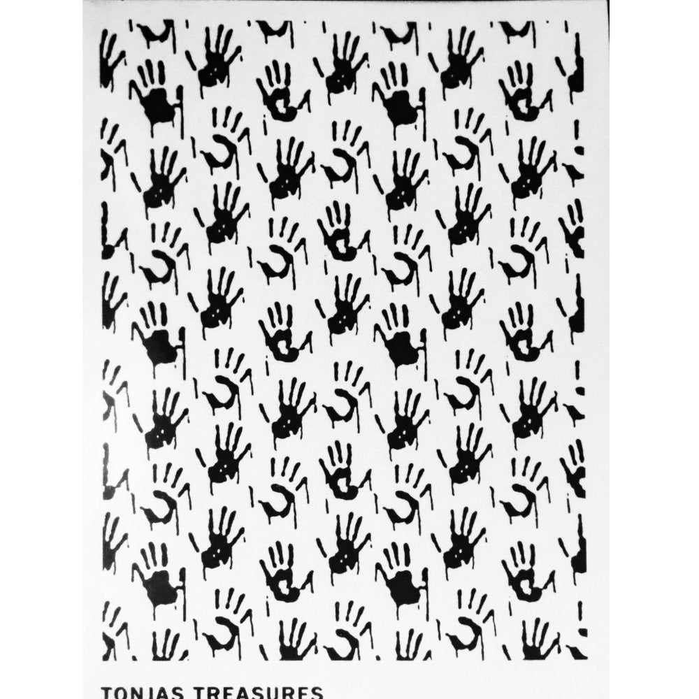 Bloody Hands Silkscreen | Halloween Blood Handprints | Polymer Clay -