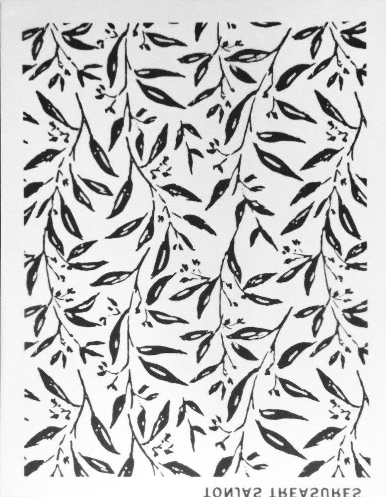 Brushstroke Branches Silkscreen Stencil | Polymer Clay | Leaves -