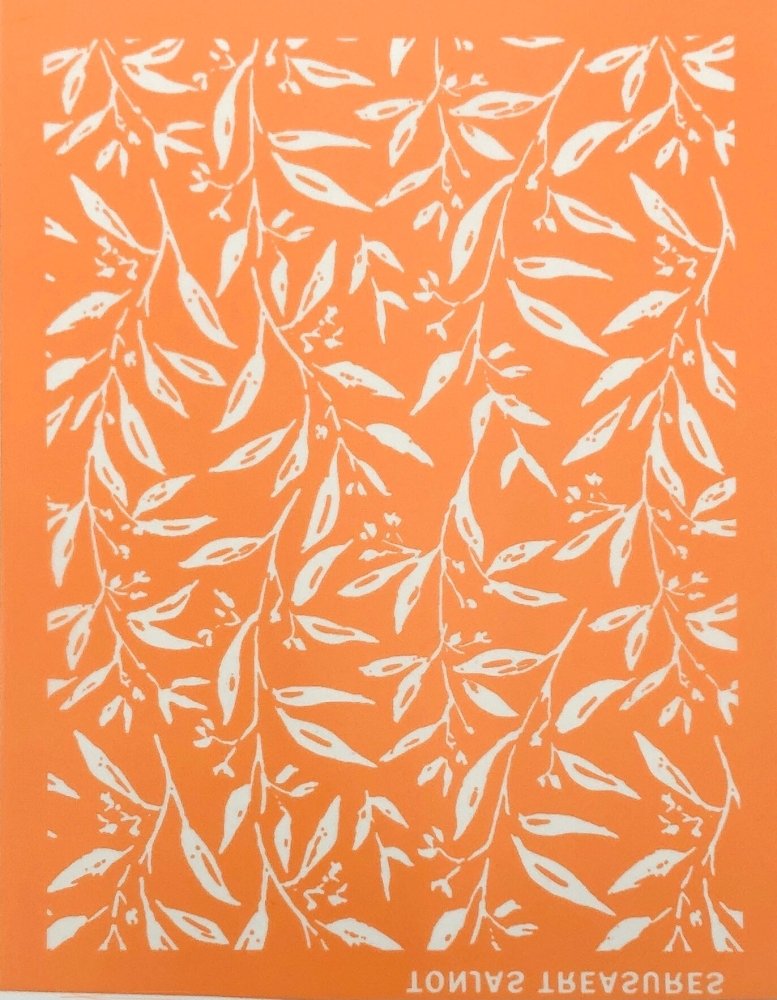 Brushstroke Branches Silkscreen Stencil | Polymer Clay | Leaves -