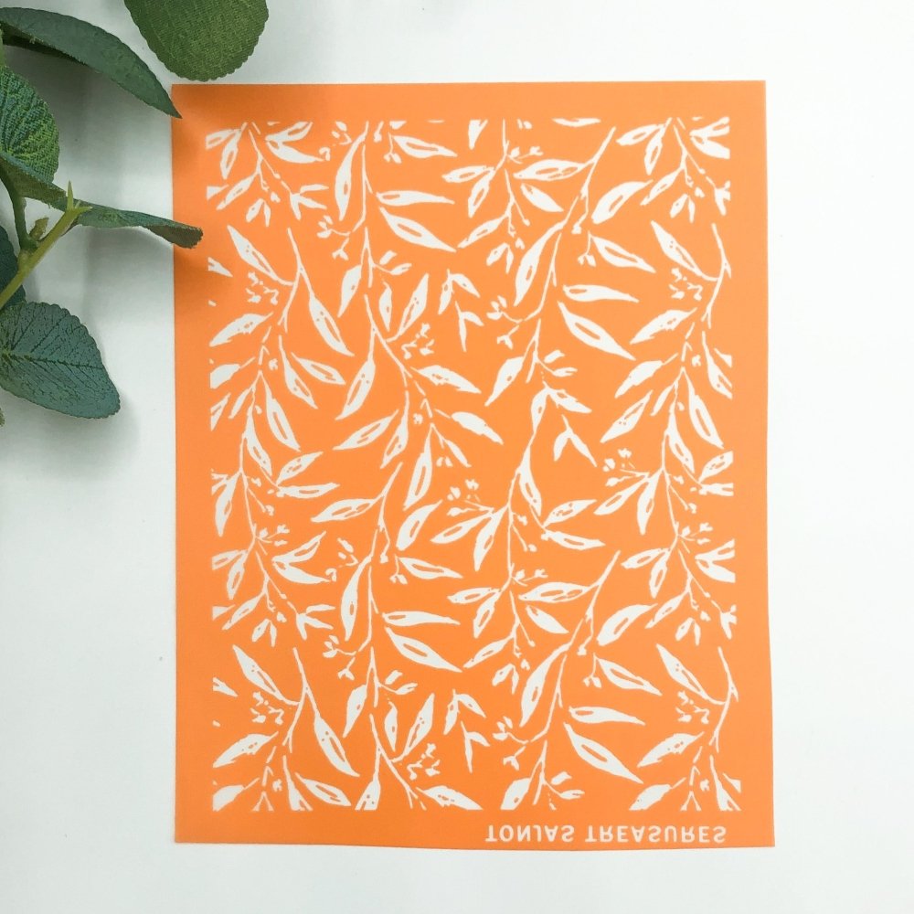 Brushstroke Branches Silkscreen Stencil | Polymer Clay | Leaves -