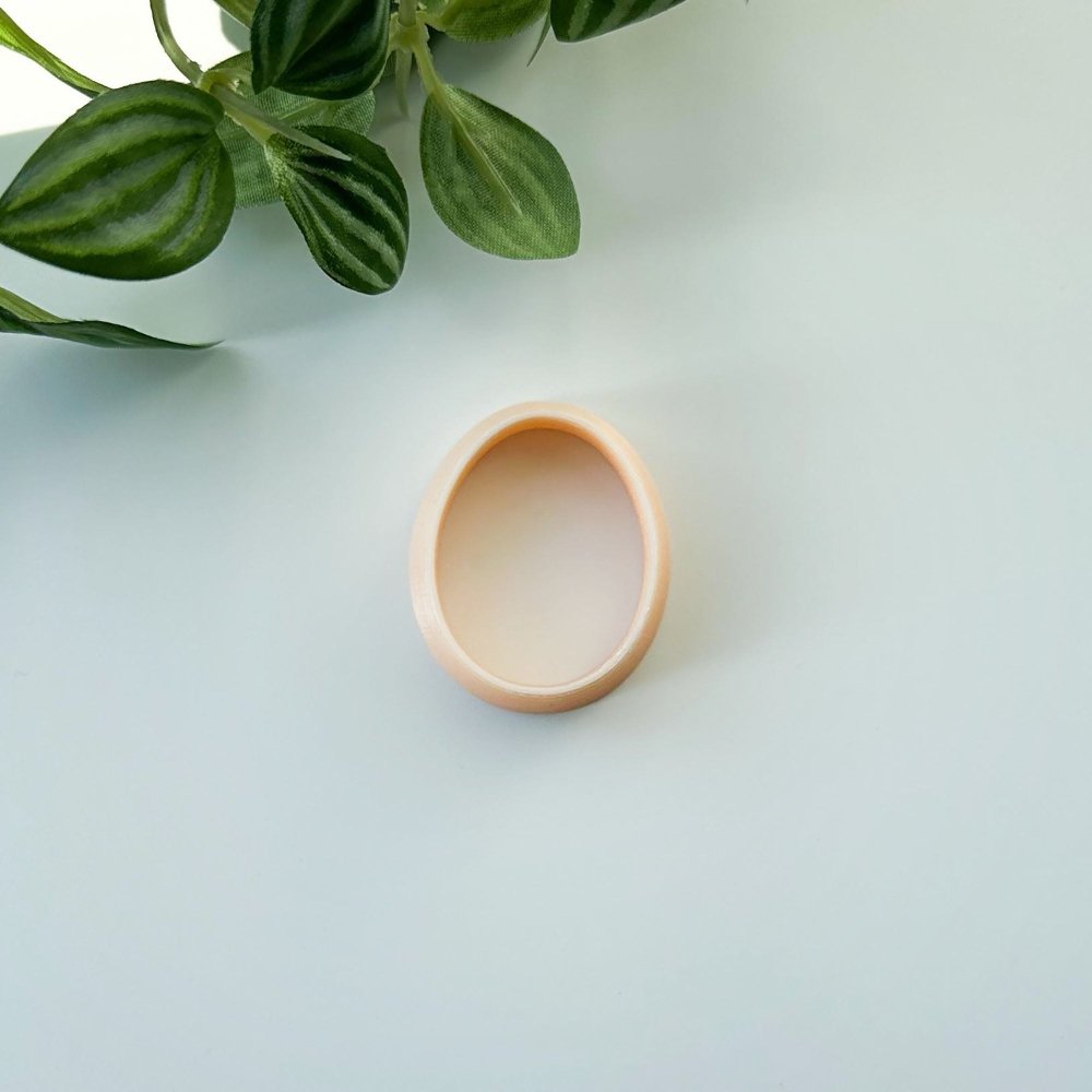 Egg shape floral mini acrylic embossing stamp -