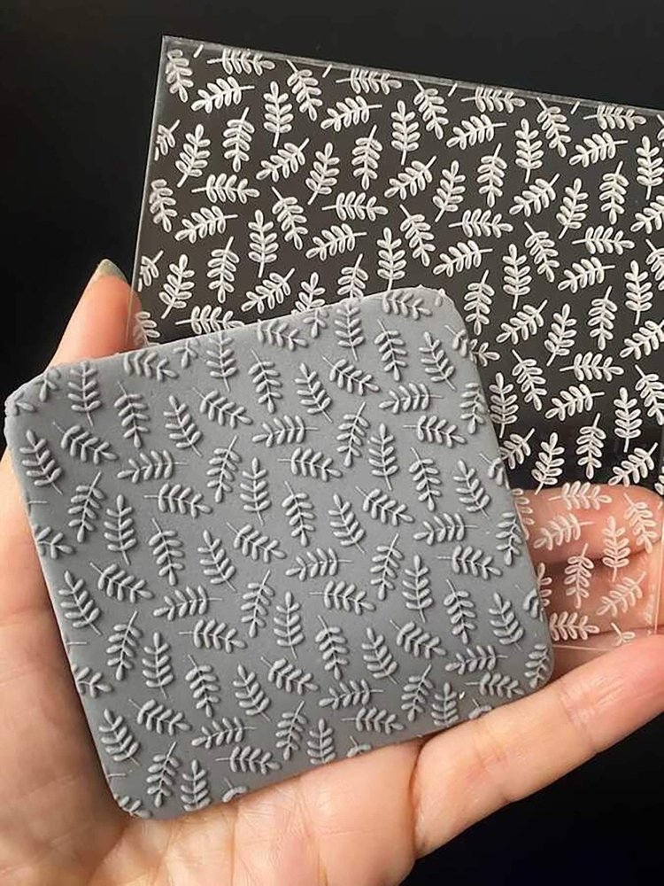 Falling Leaves Texture Stamp | Clear Acrylic Floral Embossing Plate -