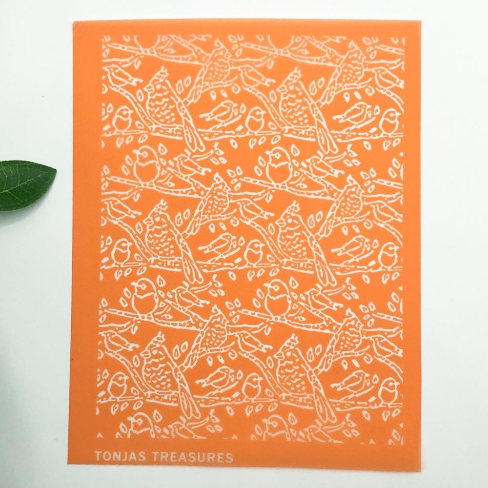 Feathered Friends Silkscreen Stencil | Birds on Branches -