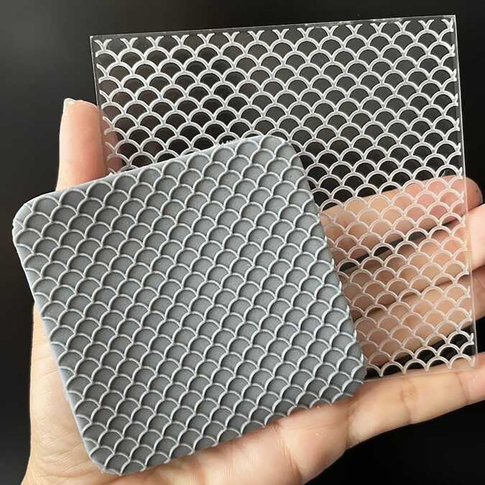 Fish Scale Texture Stamp | Embossed Acrylic Plate -