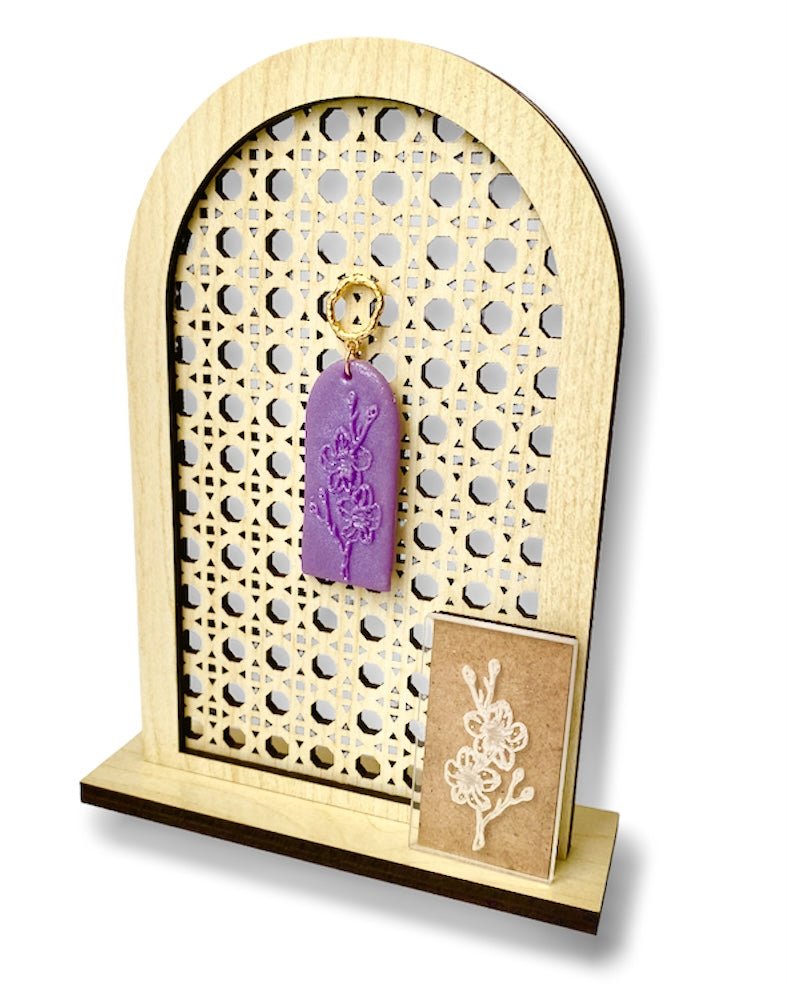 Flower 1 mini texture stamp | Acrylic embossing tile / block. -