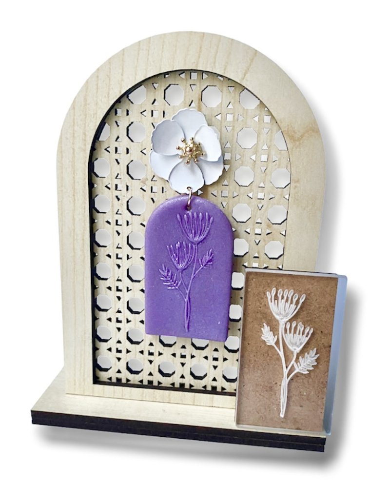 Flower 3 dandelion mini texture stamp | Acrylic embossing tile / block. -