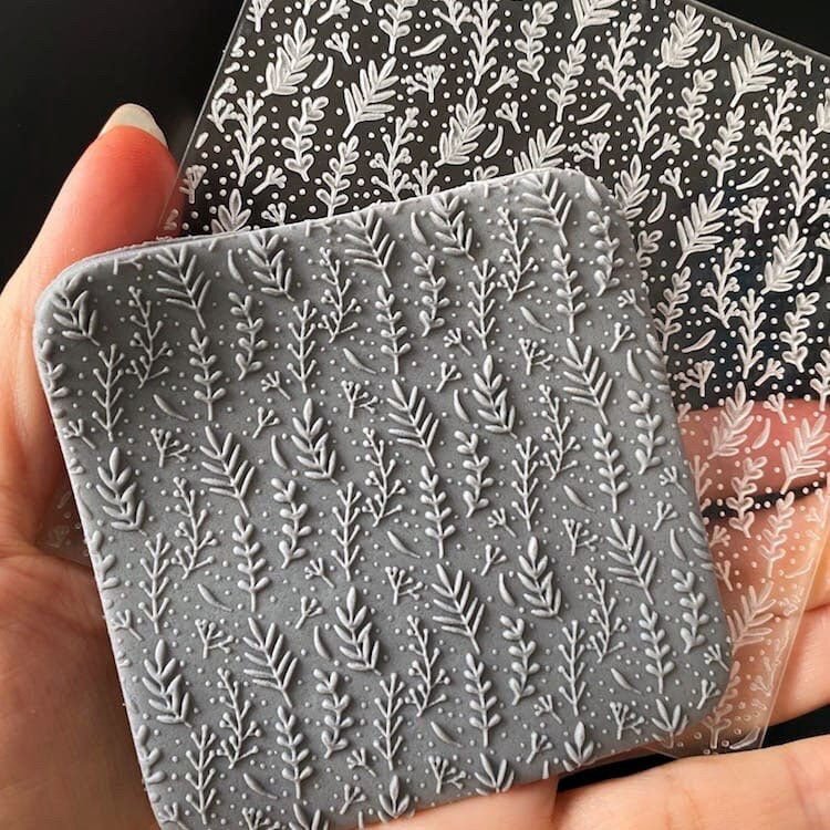 Foliage Winter Leaves Texture Stamp | Clear Acrylic Floral Embossing Plate -