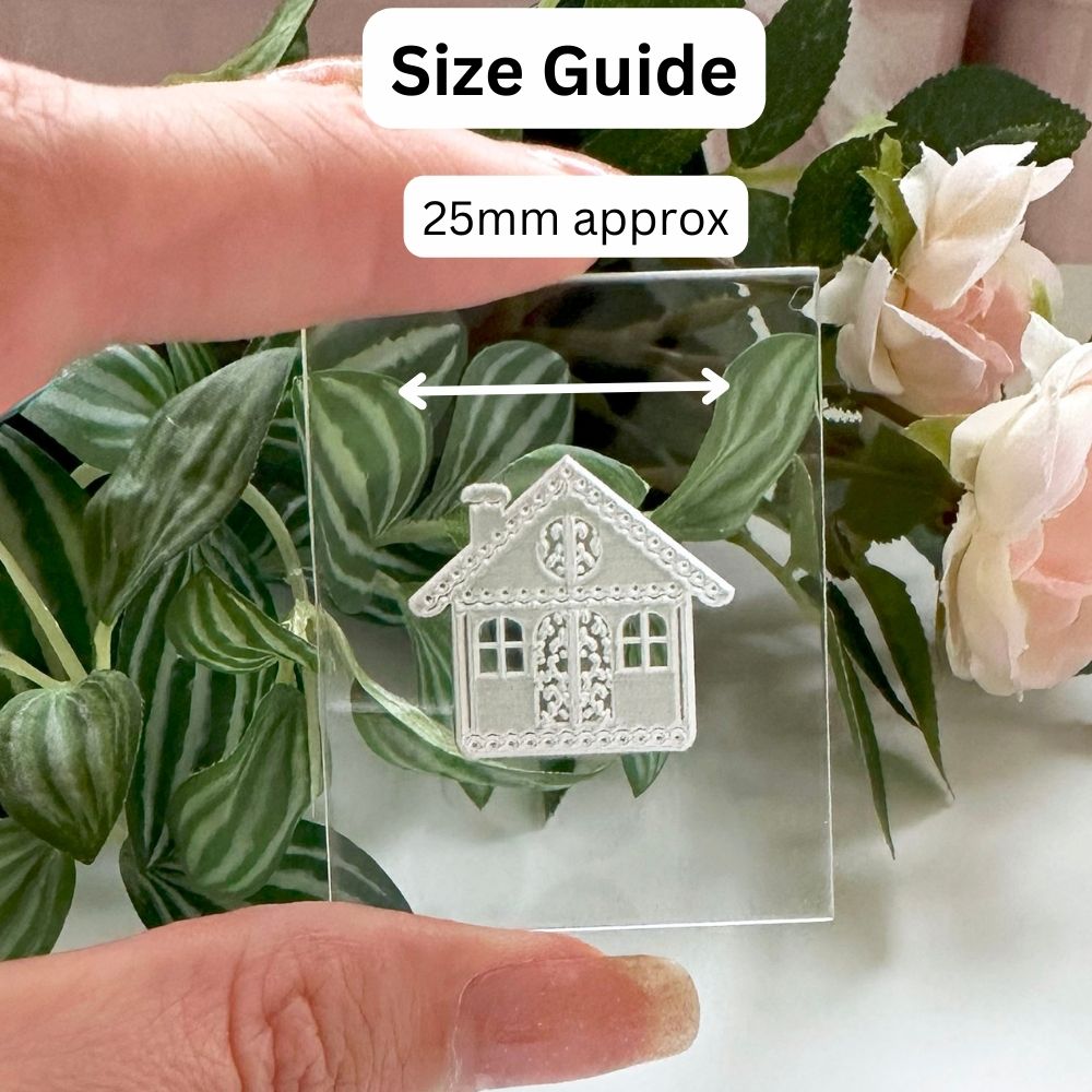 Gingerbread House Texture Stamp | Christmas Print Acrylic Clear Embossing Plate -