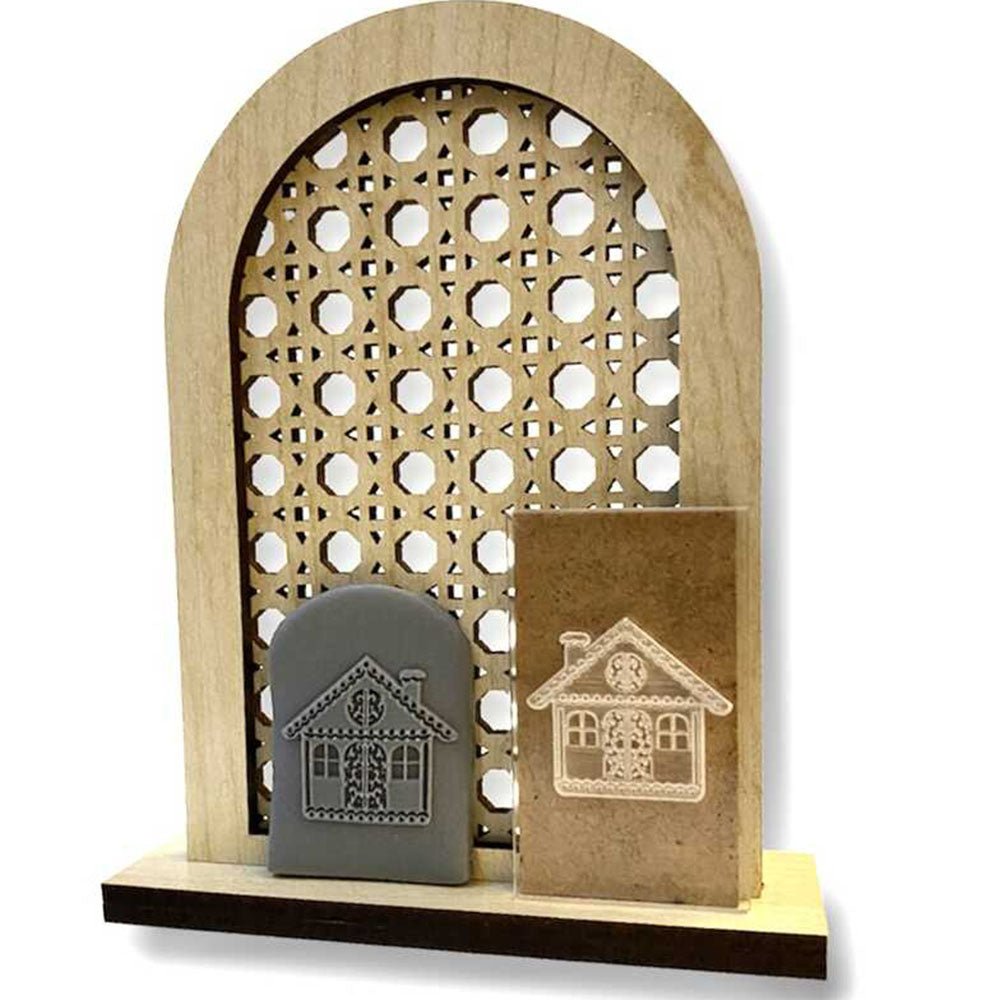 Gingerbread House Texture Stamp | Christmas Print Acrylic Clear Embossing Plate -