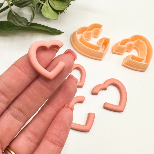 Heart Hoop Polymer Clay Cutter | Set Mirrored Hoops -
