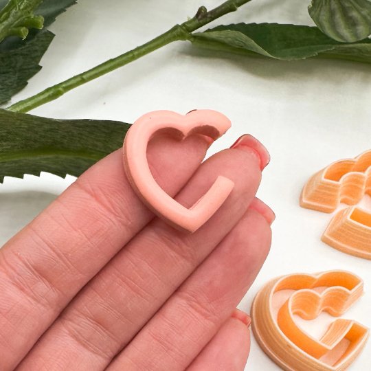 Heart Hoop Polymer Clay Cutter | Set Mirrored Hoops -
