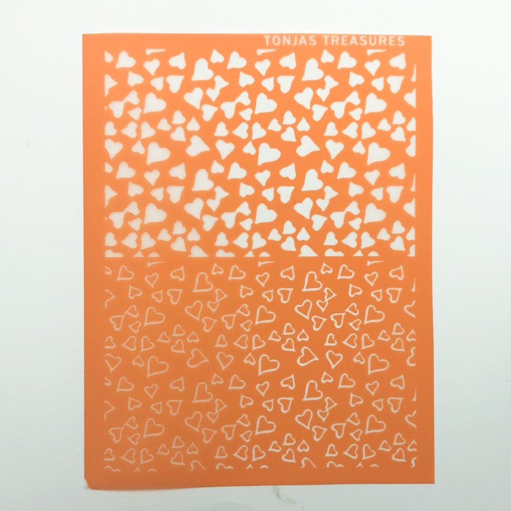 Hearts Outlines Duo Silkscreen Stencil | Valentines Layering -