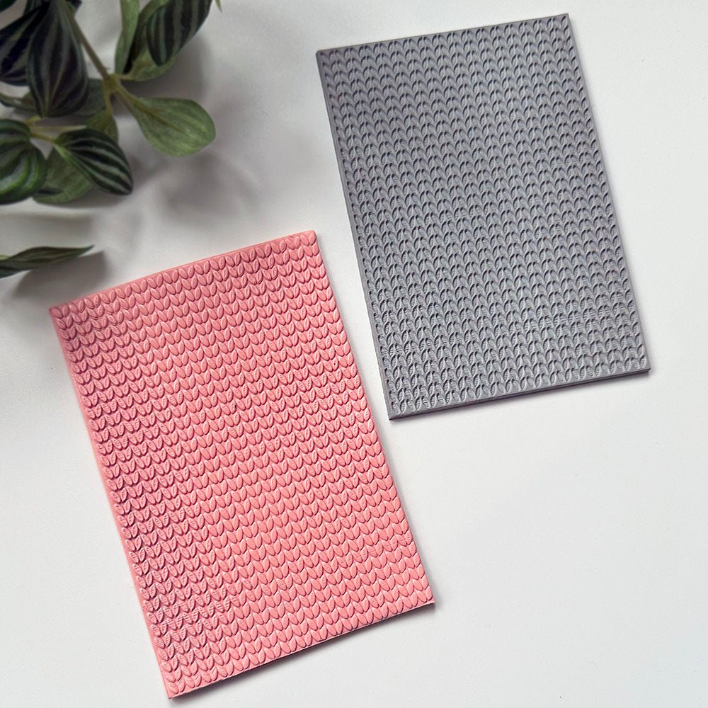 Knit Texture Stamp | Fine Knitted Rubber Embossing Mat -
