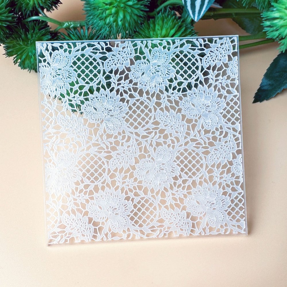 Lace design acrylic pop it texture stamp debossed / embossed mat -