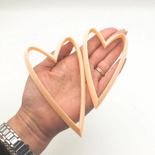 Large Clay Cutter, Long Skinny Heart. -