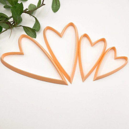 Large Clay Cutter, Long Skinny Heart. -