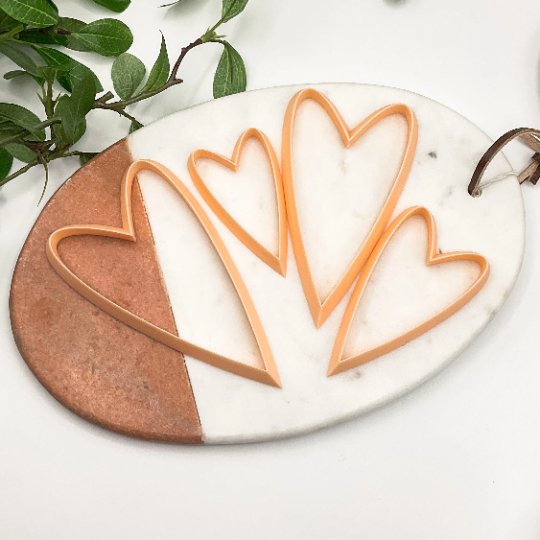 Large Clay Cutter, Long Skinny Heart. -