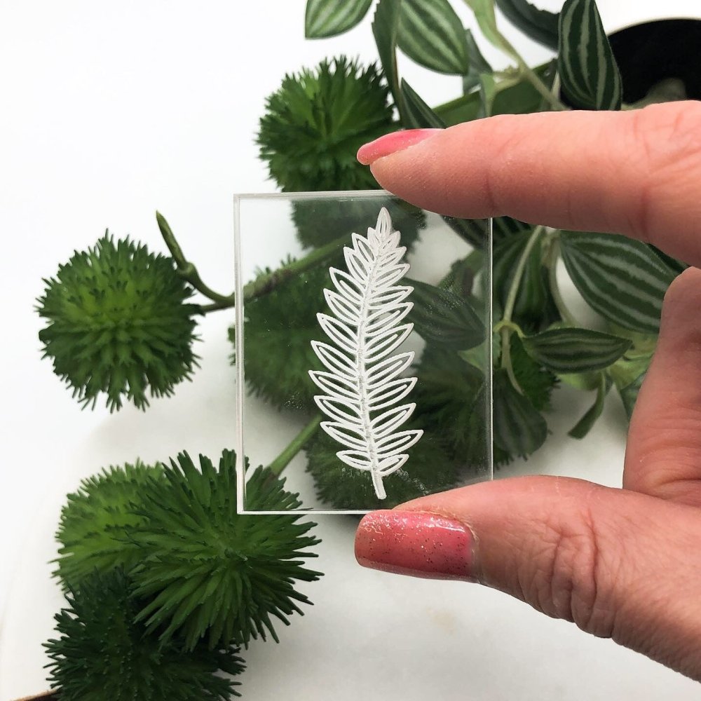Leaf 2 Texture Stamp | Acrylic Clear Embossing Plate -