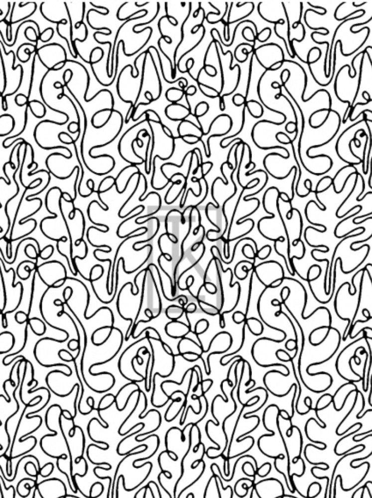 Line Art Leaves Silkscreen Stencil -