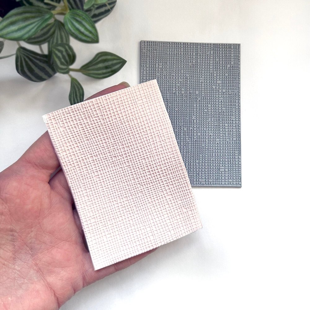 Linen Texture Stamp | Rubber Embossing Mat -