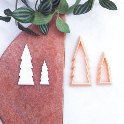 Long Skinny Fir Tree Clay Cutter | Christmas Triangle Fern -